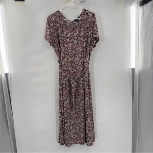 Chaps floral dress with flowers short sleeves midi size 2X